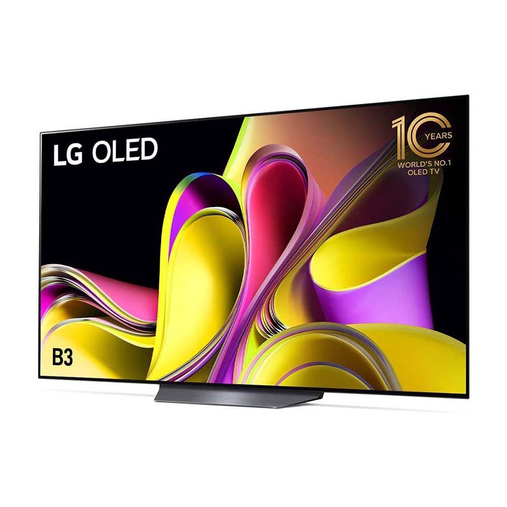 LG OLED55B3PSA B3 55 Inch OLED TV with Self-Lit OLED Pixels, Front left view