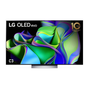 LG OLED55C3PSA C3 55 Inch OLED evo TV with Self Lit OLED Pixels, Front view