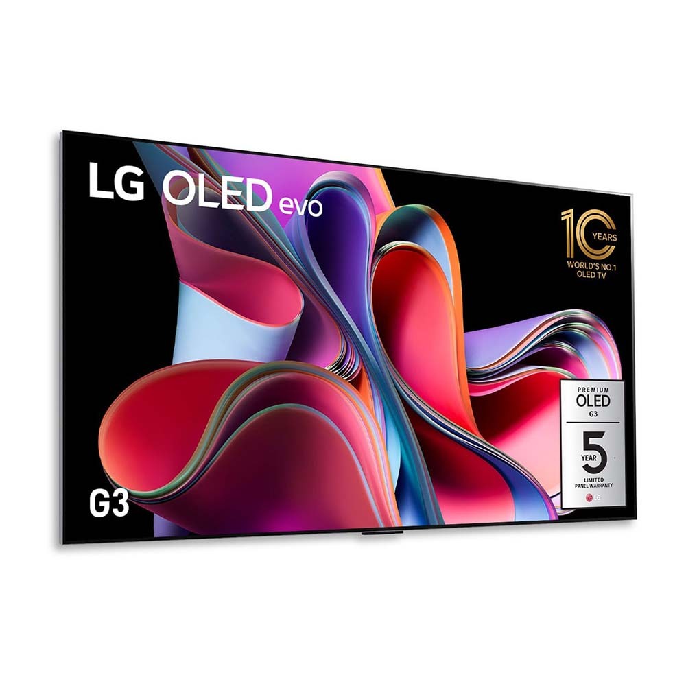 LG OLED55G3PSA G3 55 Inch OLED evo TV with Self Lit OLED Pixels, Front right view