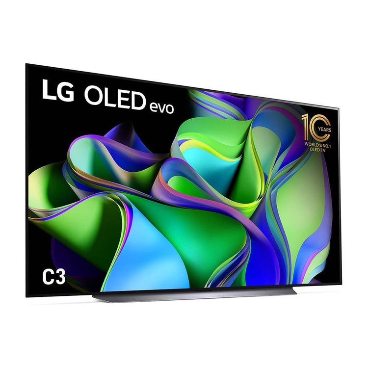 LG OLED83C3PSA C3 83 Inch OLED evo TV with Self Lit OLED Pixels, Front right view