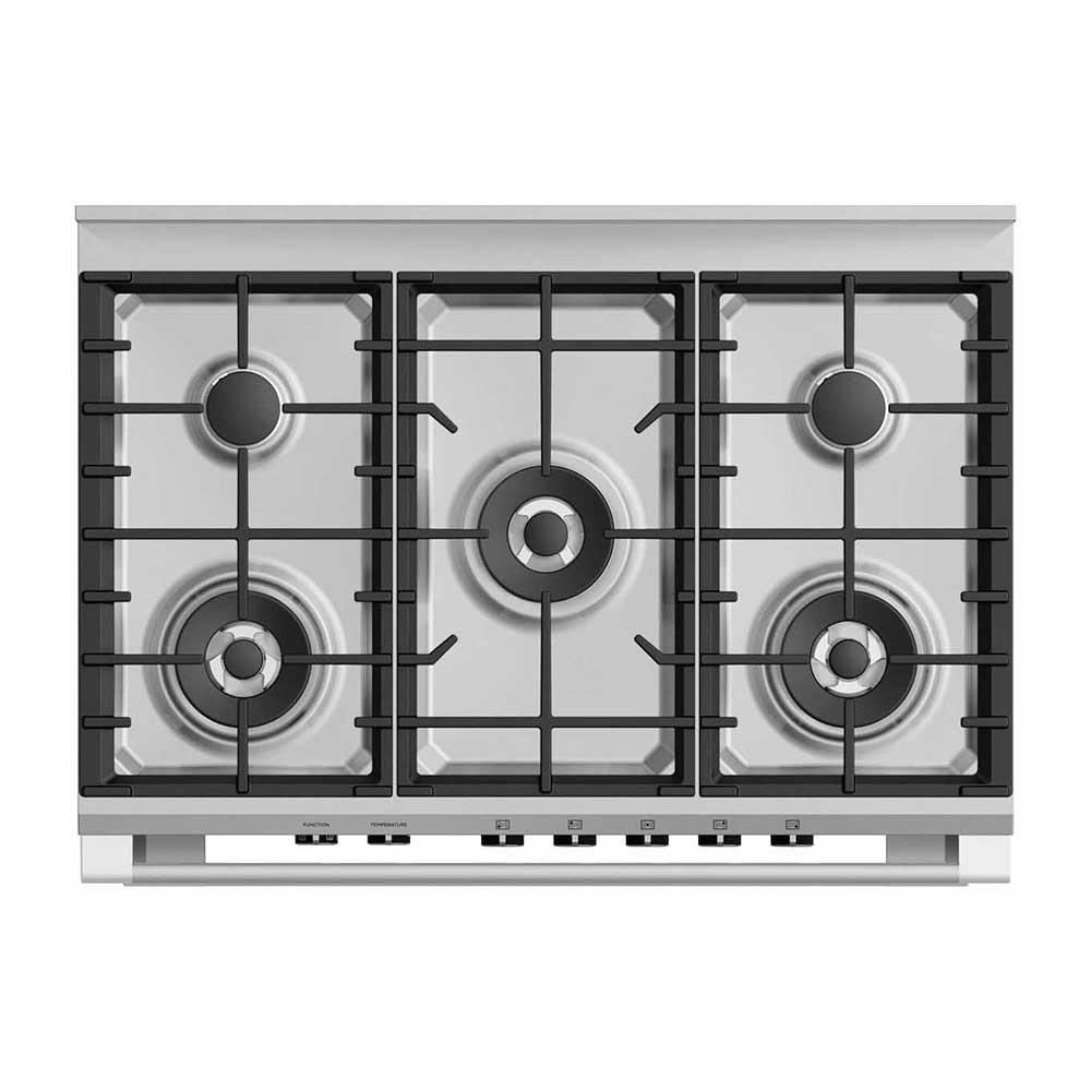 Fisher and Paykel OR90SCG4B1 90cm Dual Fuel Freestanding Cooker, Top view