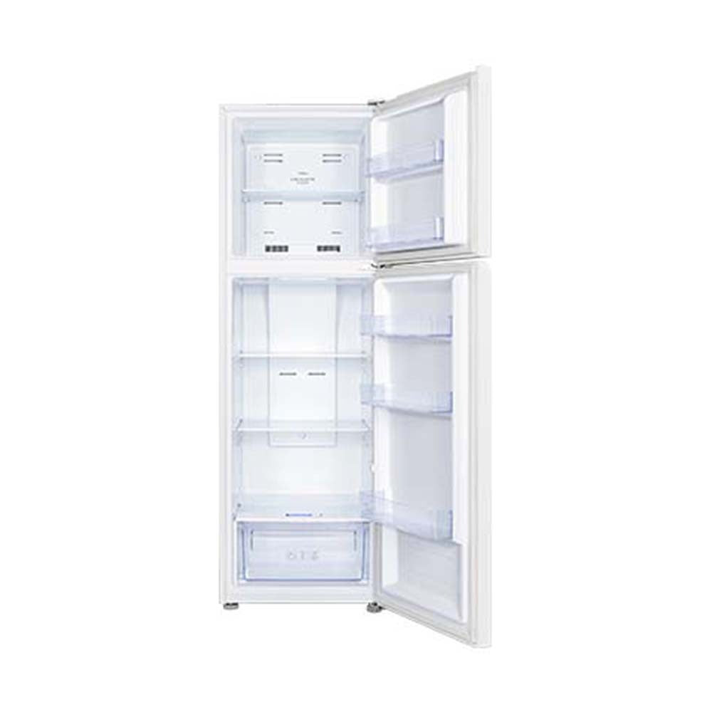 TCL 249L Top Mount Fridge White P272TMW, Front view with doors open