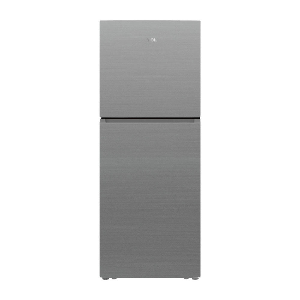 TCL P491TMS 420L Top Mount Fridge Silver, Front view 