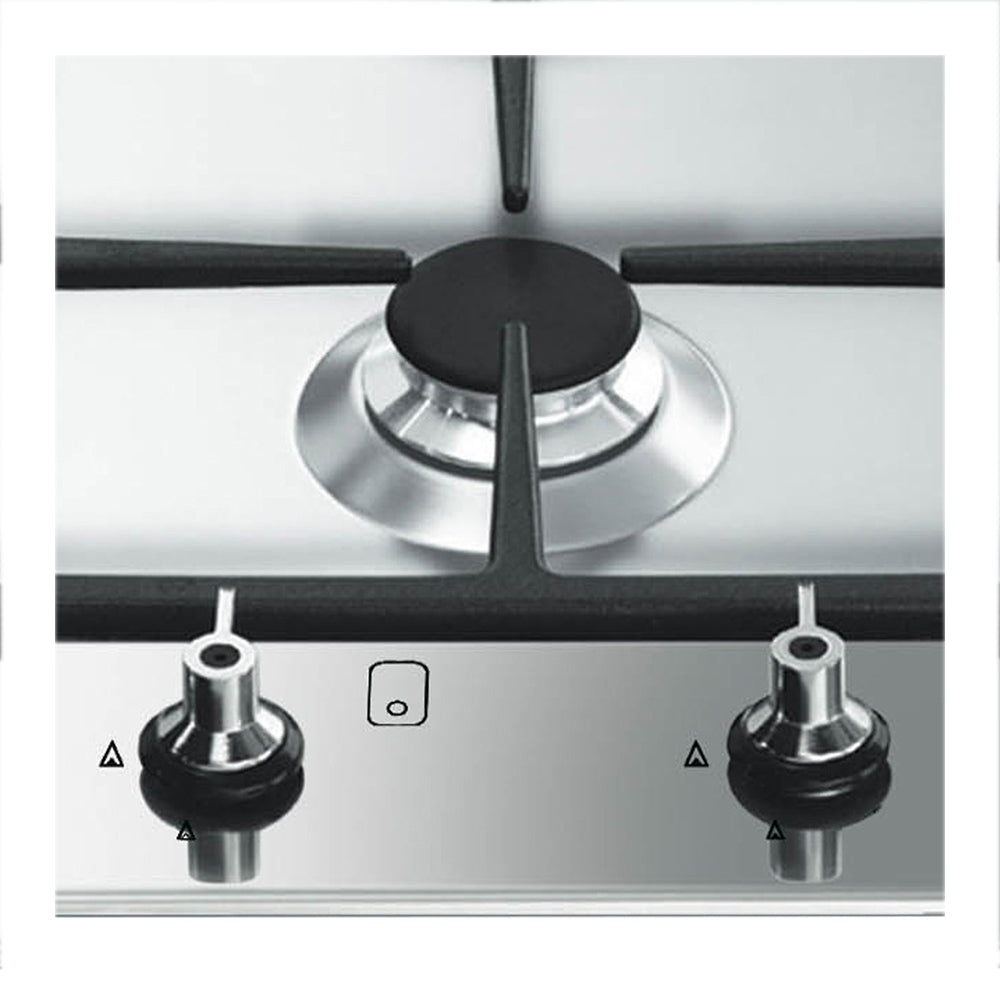 Smeg 30cm Domino Gas Cooktop Stainless Steel PGA32G, Control panel view