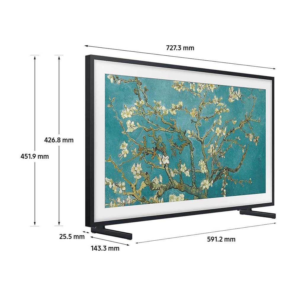 Samsung QA32LS03CBWXXY 32 Inch The Frame QLED Smart TV, Dimensions