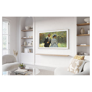 Samsung QA55LS03DAWXXY 55 Inch The Frame QLED 4K Smart TV, TV mounted on wall