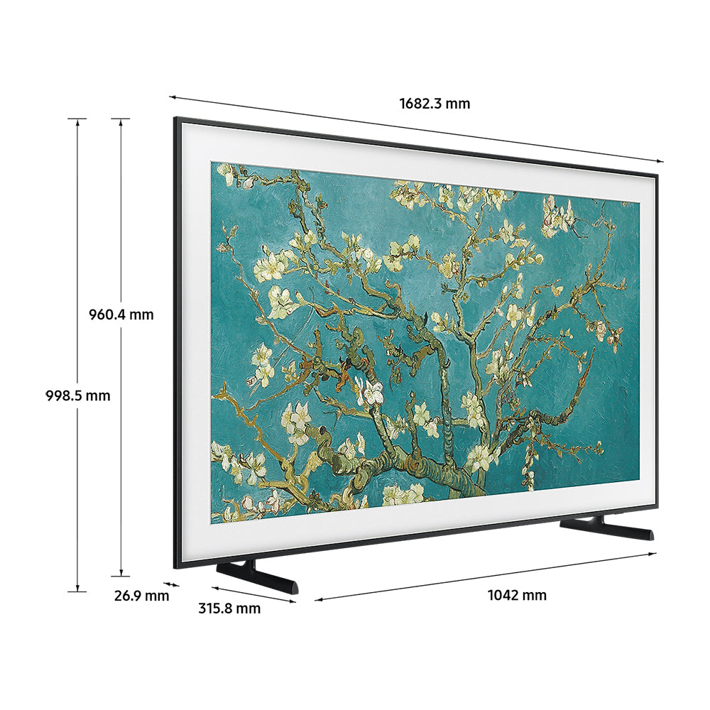 Samsung QA75LS03BAWXXY 75 Inch The Frame QLED 4K Smart TV, Dimensions