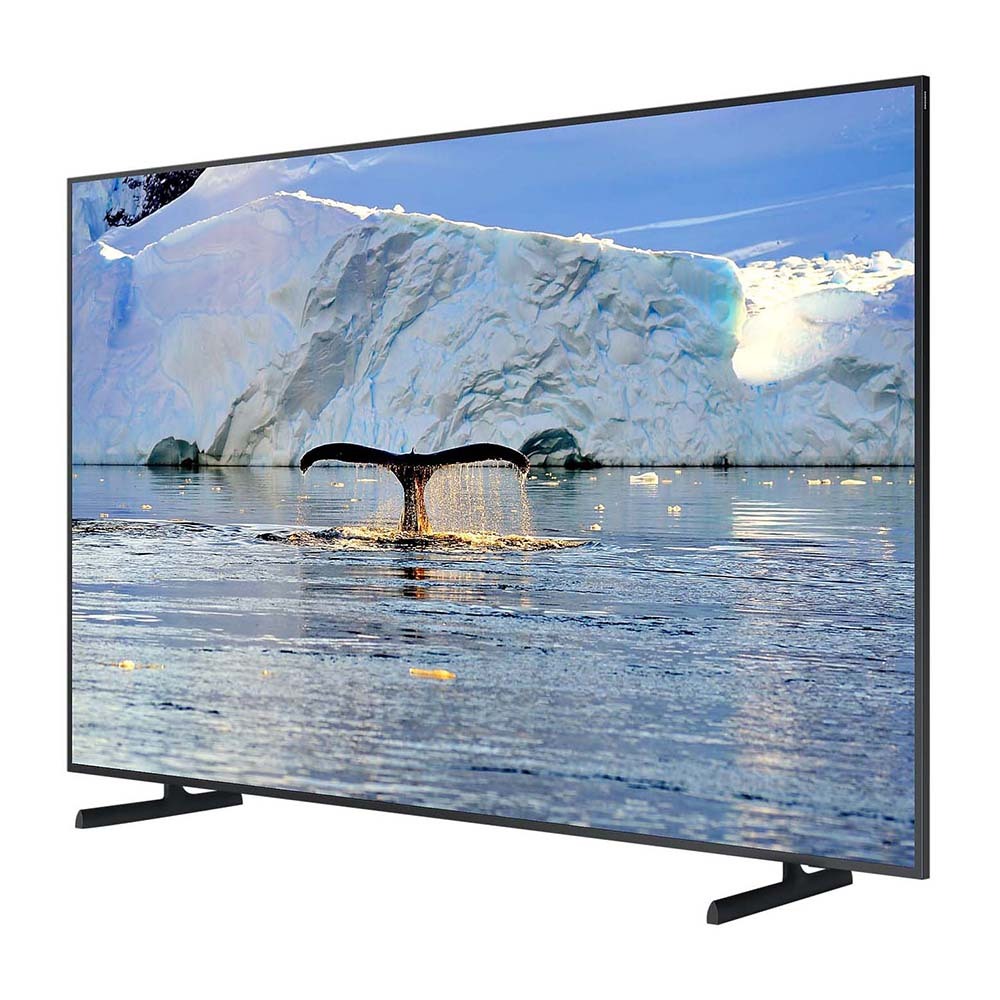 Samsung QA75LS03BAWXXY 75 Inch The Frame QLED 4K Smart TV, Front left view with pedestal feet