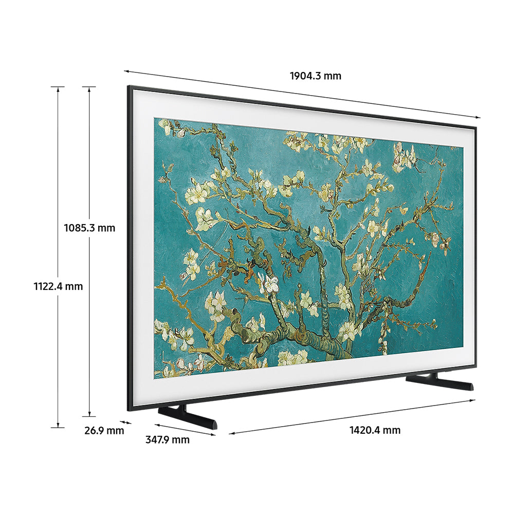 Samsung QA85LS03BAWXXY 85 Inch The Frame QLED 4K Smart TV, Dimensions