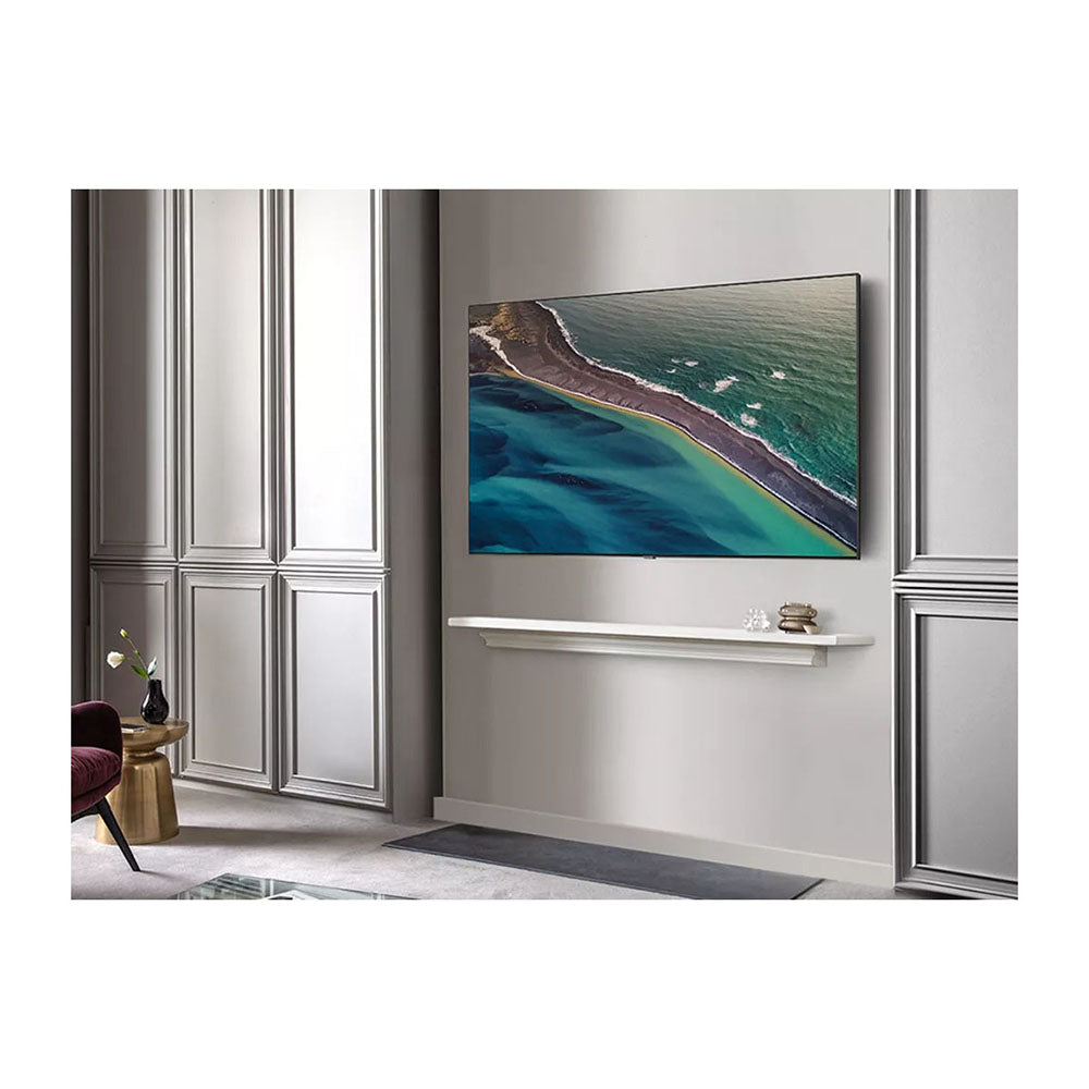 Samsung QA85Q80TAWXXY Q80 Series 85 Inch 4K QLED Smart TV, TV mounted on wall