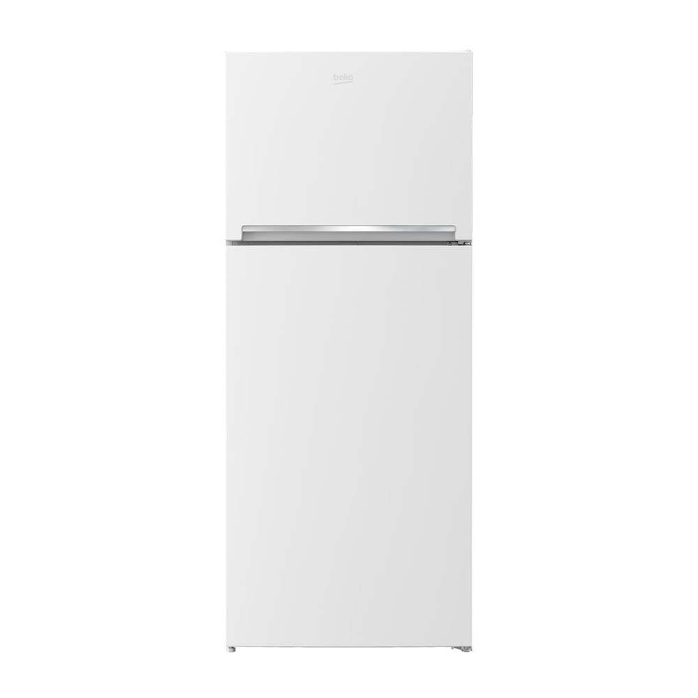 Beko RDNE400K30ZW 400L Top Mount Fridge White, Front view 