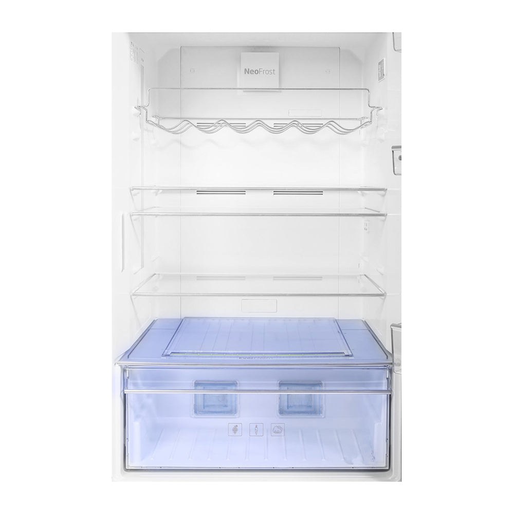 Beko RDNE400K30ZX 400L Top Mount Fridge Silver, Bottom open