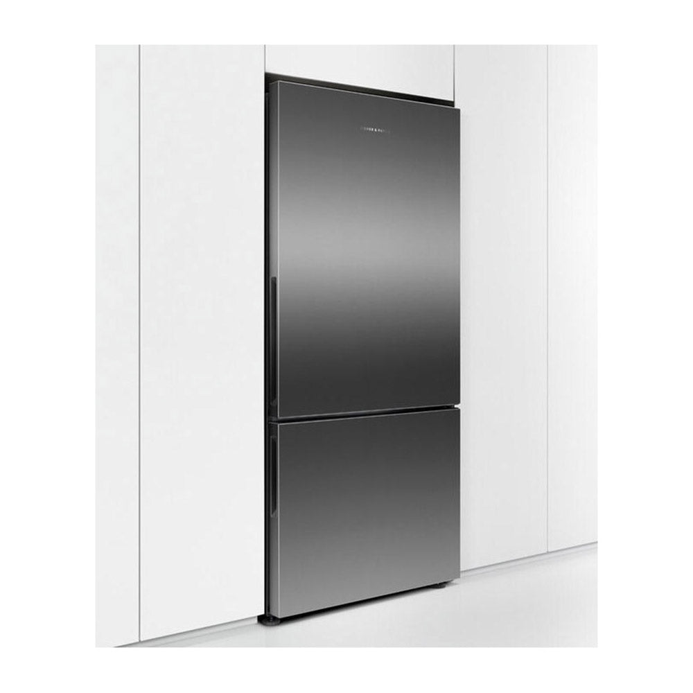 Fisher & Paykel 494L Bottom Mount Fridge RF522BRPB6, Front right view in a cabinet