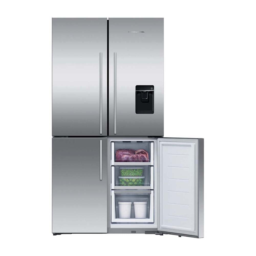 Fisher & Paykel 538L Quad Door Fridge Stainless Steel RF605QDUVX2, Bottom single door open