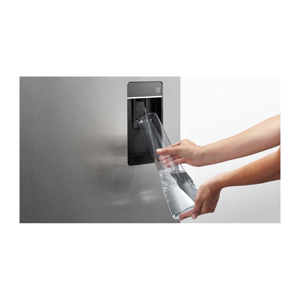 Fisher & Paykel 569L French Door Fridge Stainless Steel RF610ANUX5, Water dispenser view