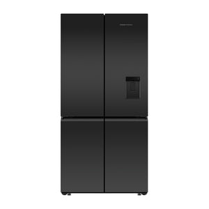 Fisher & Paykel 690L Quad Door Fridge Black Steel RF730QZUVB1 , Front view