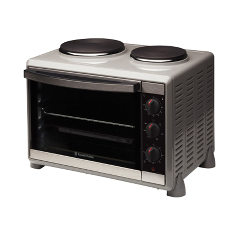 Russell Hobbs Portable Benchtop Oven with Cooktop RHTOV2HP, Front left view 3