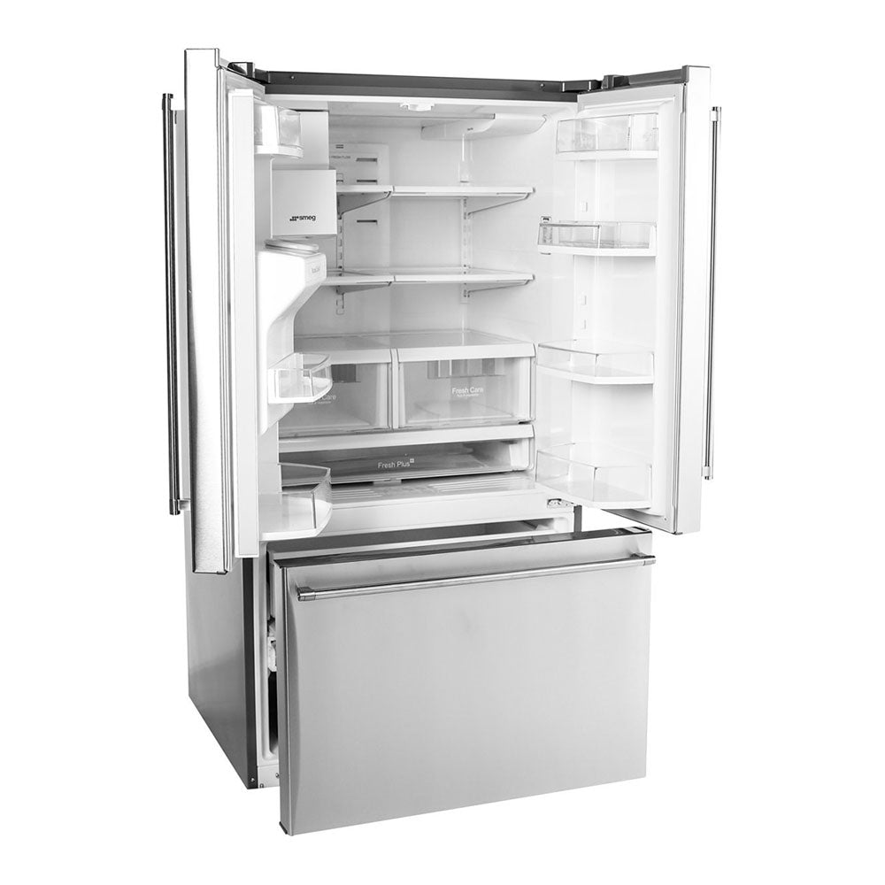 Smeg 762L French Door Fridge Stainless Steel SF640S1, Top open right view