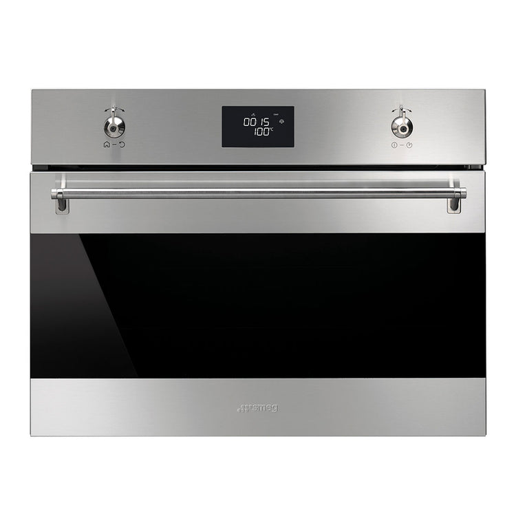 Smeg 60cm Stainless Steel Classic Compact Steam Oven SFA4390VX1, Front view