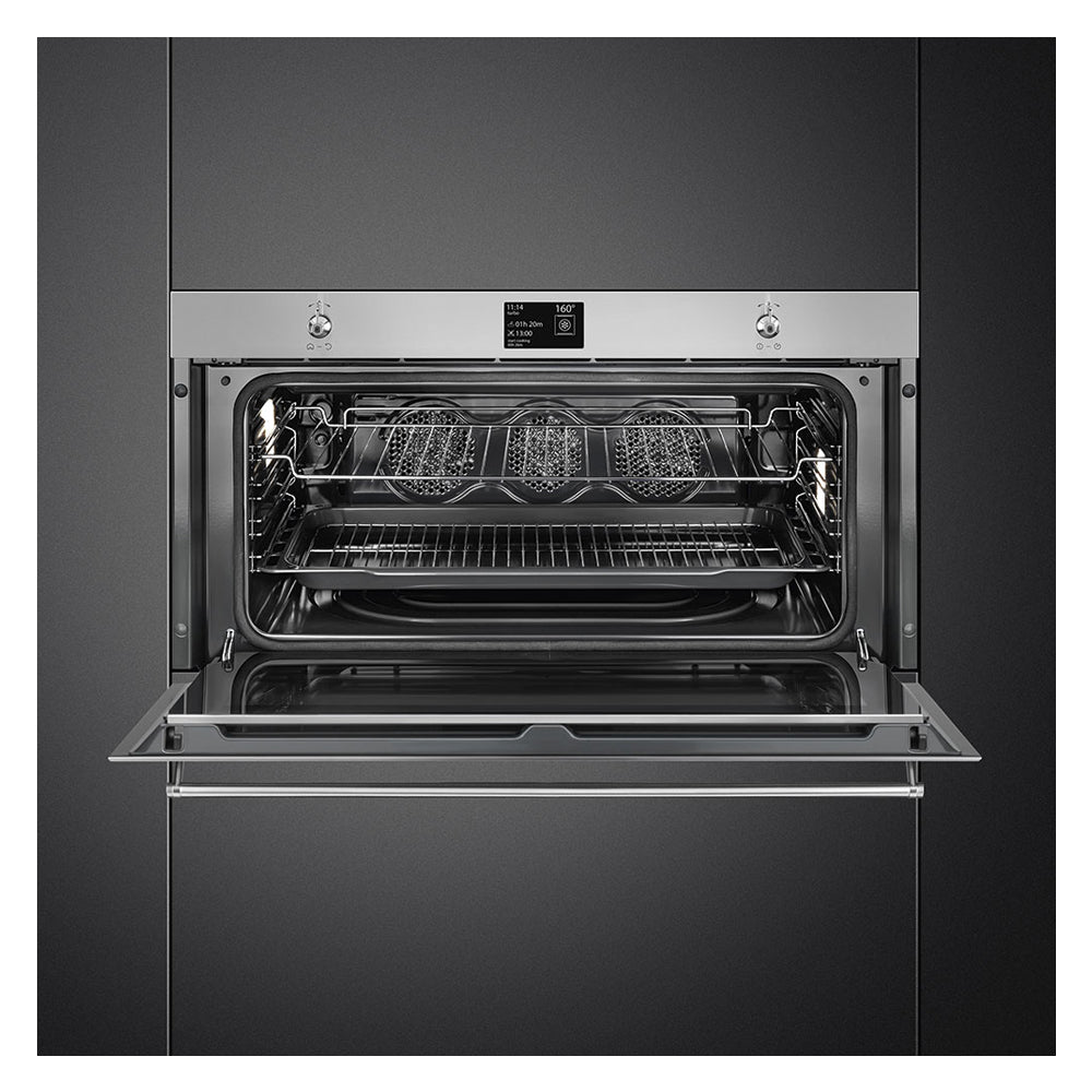 Smeg 100L Electric Built-In Oven Stainless Steel SFPR9395X, Inside view