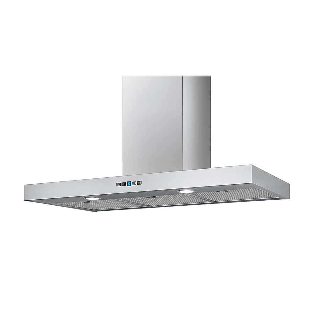 Smeg 70cm T-Shape Canopy Rangehood Stainless Steel SHW181X70, Front left view 2