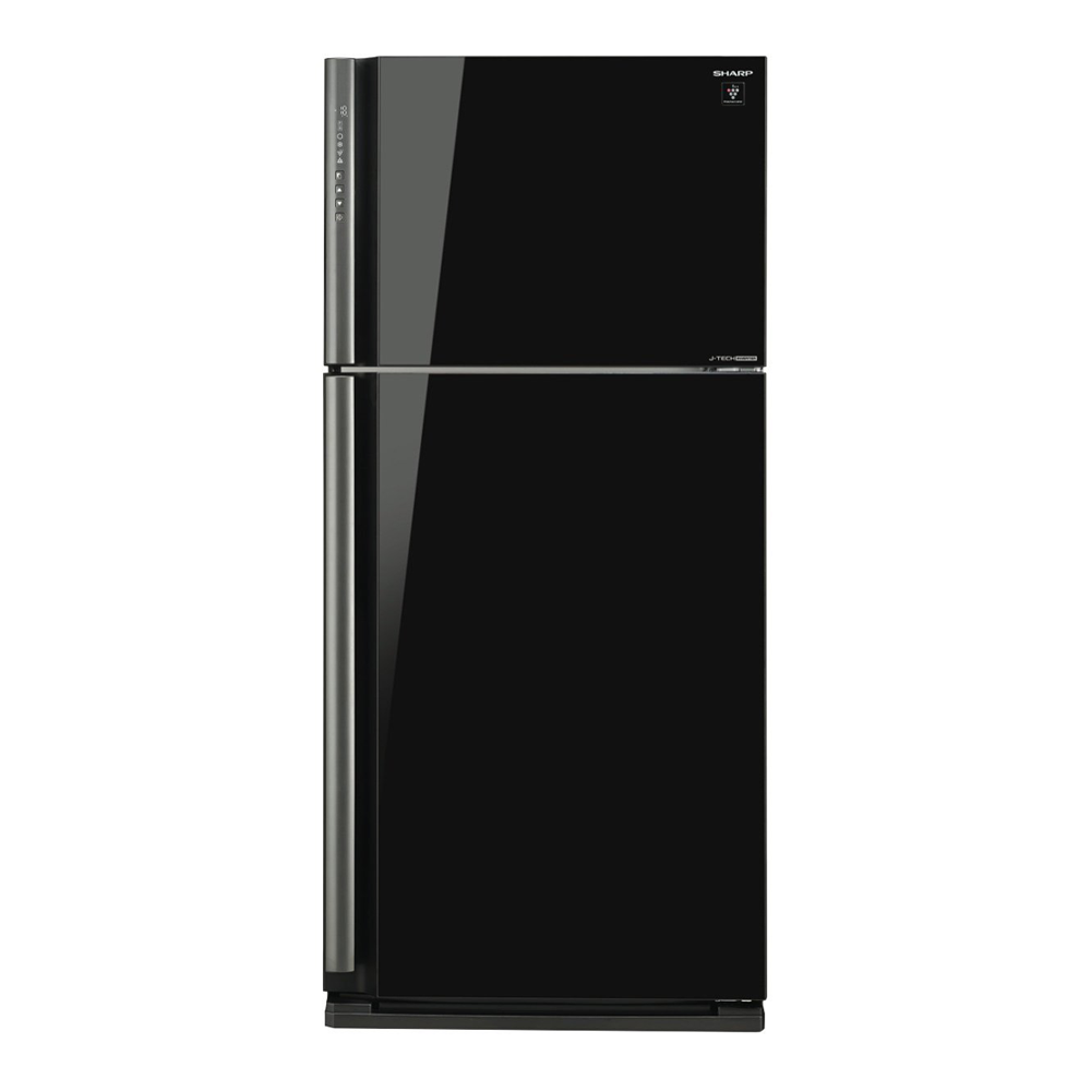 Sharp SJXP580GBK 581L Top Mount Fridge Black, Front view