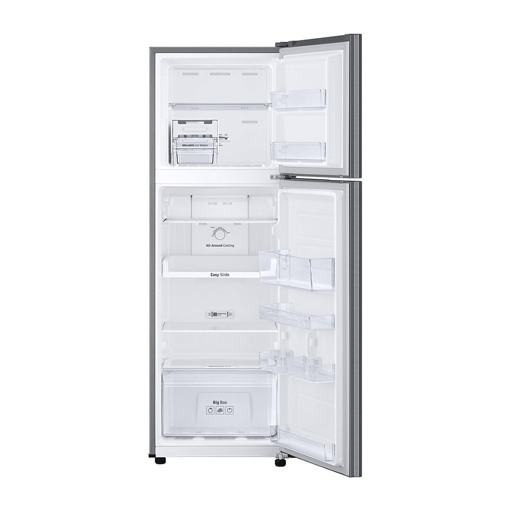 Samsung SR270MLS 256L Top Mount Fridge, Front view with doors open