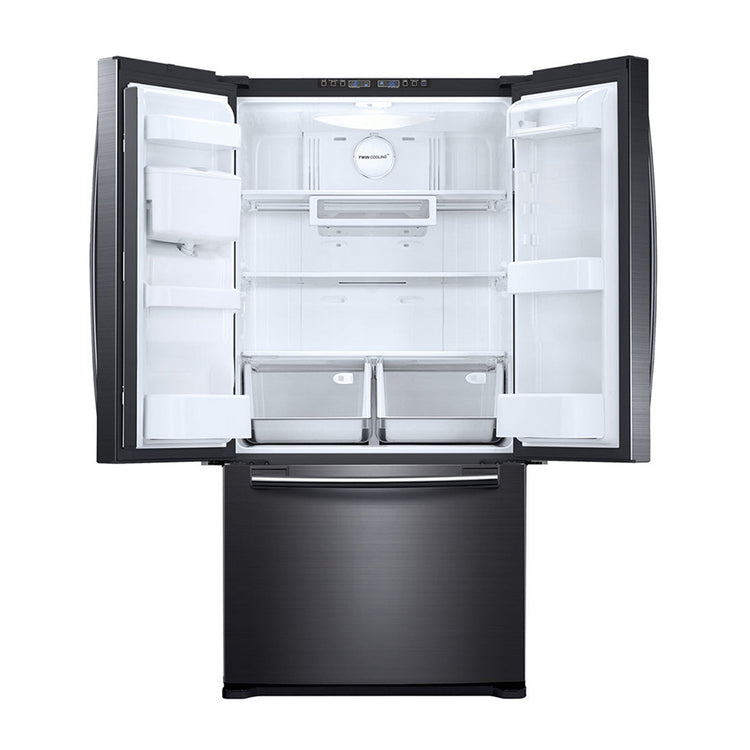 Samsung 583L French Door Fridge SRF582DBLS, Front view with doors open