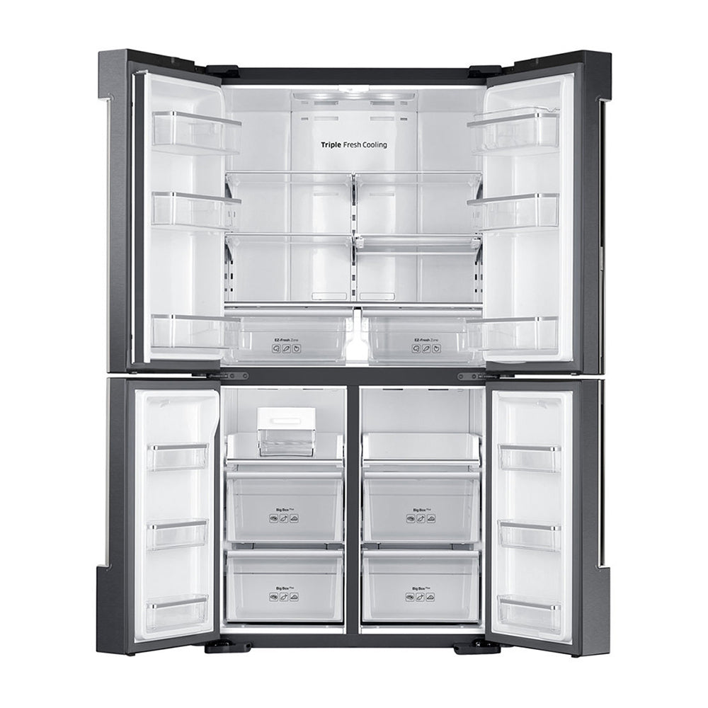 Samsung 714L French Door Fridge SRF714NCDBLS, Front view with doors open