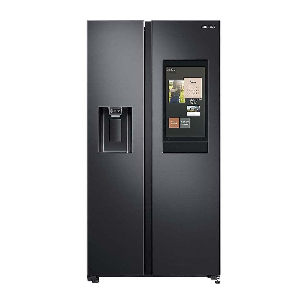 Samsung 616L Family Hub Side By Side Fridge Black SRS656MBFH4, Front view