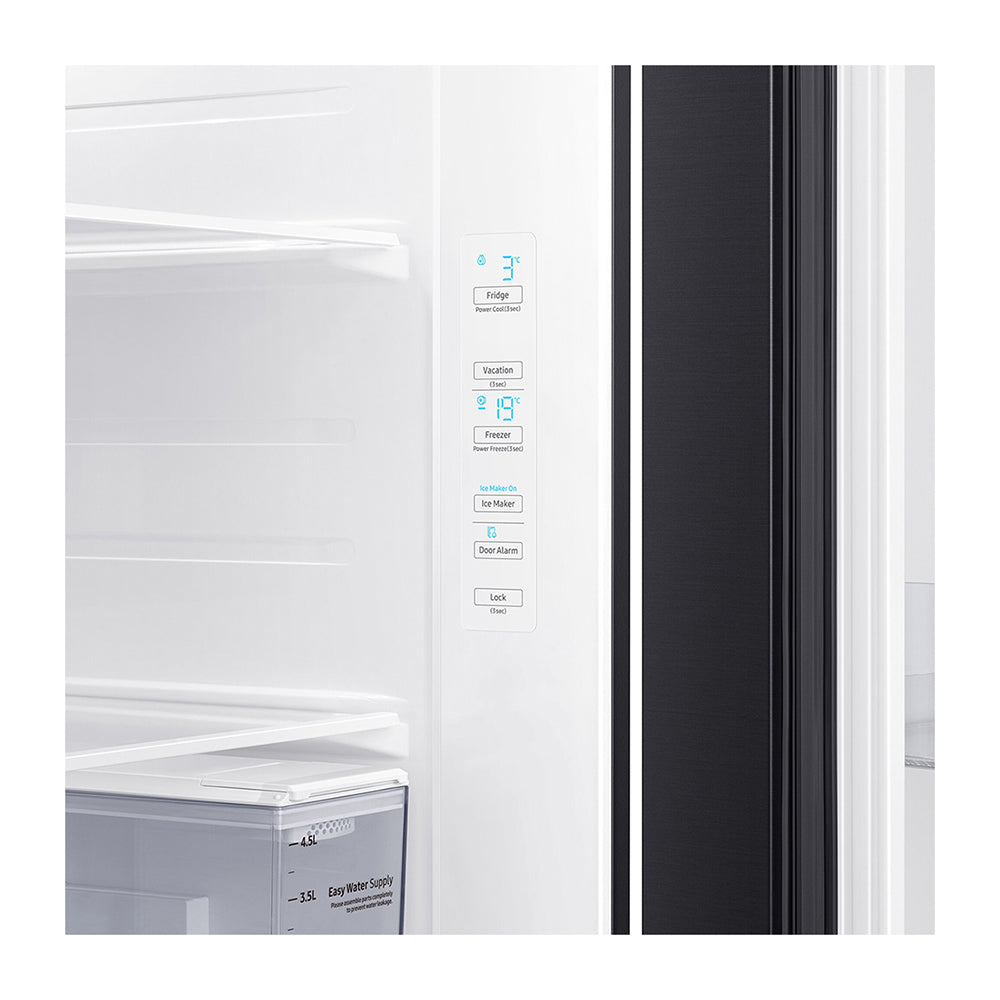 Samsung 635L Side By Side Fridge Black SRS673DMB, Temperature panel perspective view