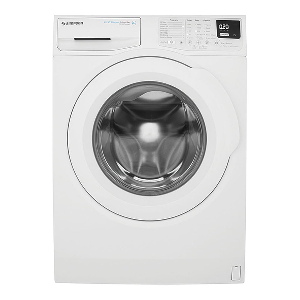 Simpson 8kg Ezi Front Load Washing Machine SWF8025DQWA, Front view