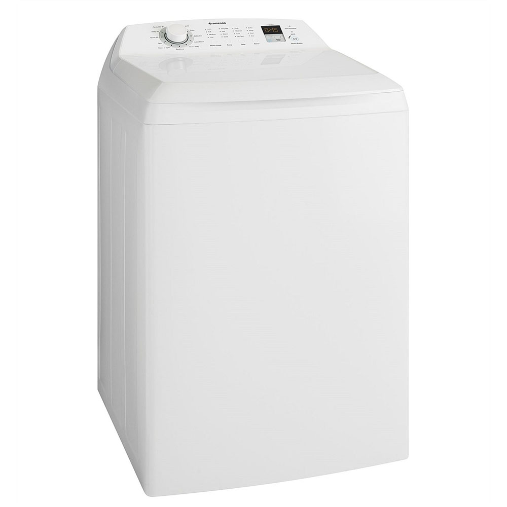 Simpson 8kg Top Load Washing Machine SWT8043, Front right view