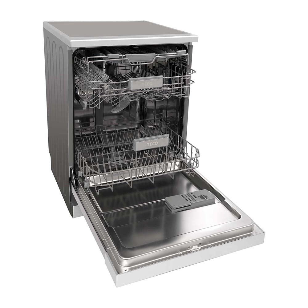 Teco TDW15SCG 15 Place Settings Stainless Steel Dishwasher, Front right view with door open
