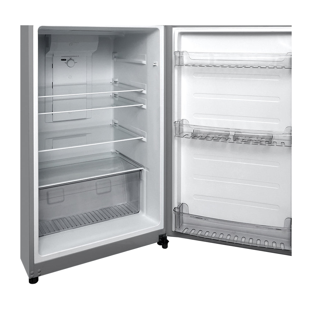 Teco TFF400SNTCM 400L Top Mount Fridge Silver, Bottom open