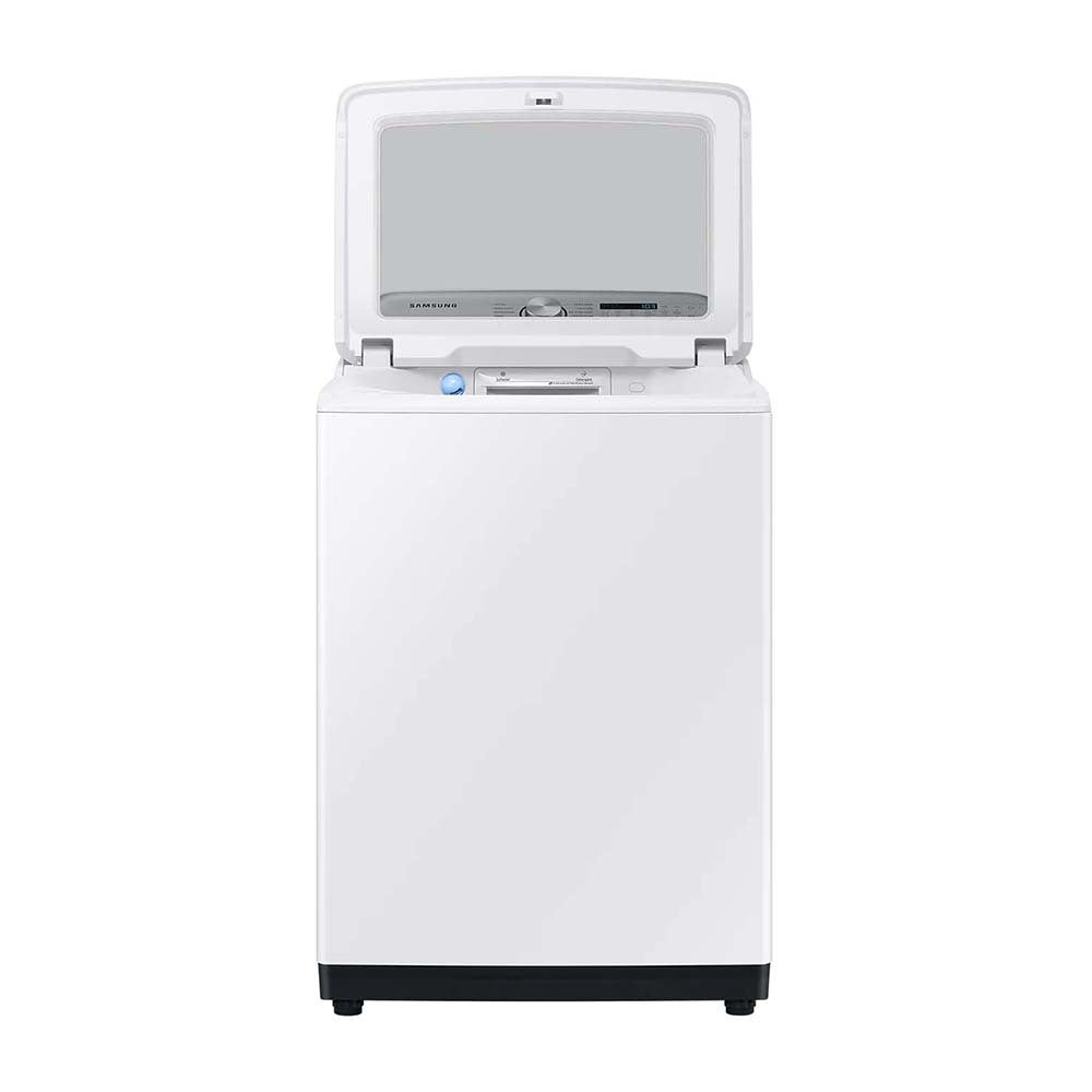 Samsung 12kg Top Load Washing Machine WA12A8376GW, Front view with open top 