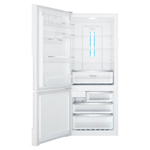 Westinghouse 453L Bottom Mount Fridge White WBE4500WCL, Front view with open doors