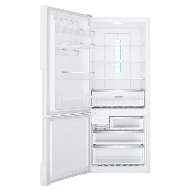 Westinghouse 453L Bottom Mount Fridge White WBE4500WCL, Front view with open doors