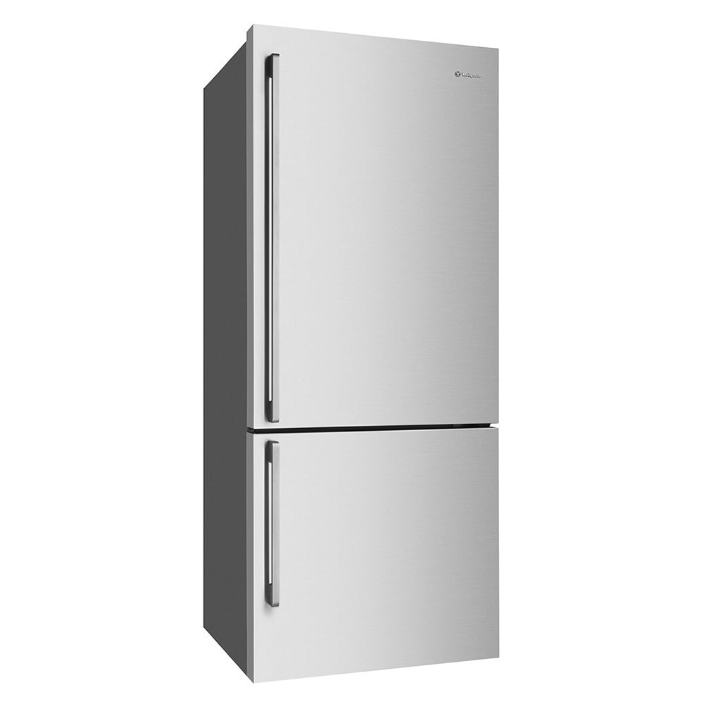 Westinghouse WBE4504SCR 425L Stainless Steel Bottom Mount Fridge WBE4504SC-R, Front right view