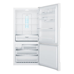 Westinghouse WBE5300WBR 528L Bottom Mount Fridge White, Front view with open doors