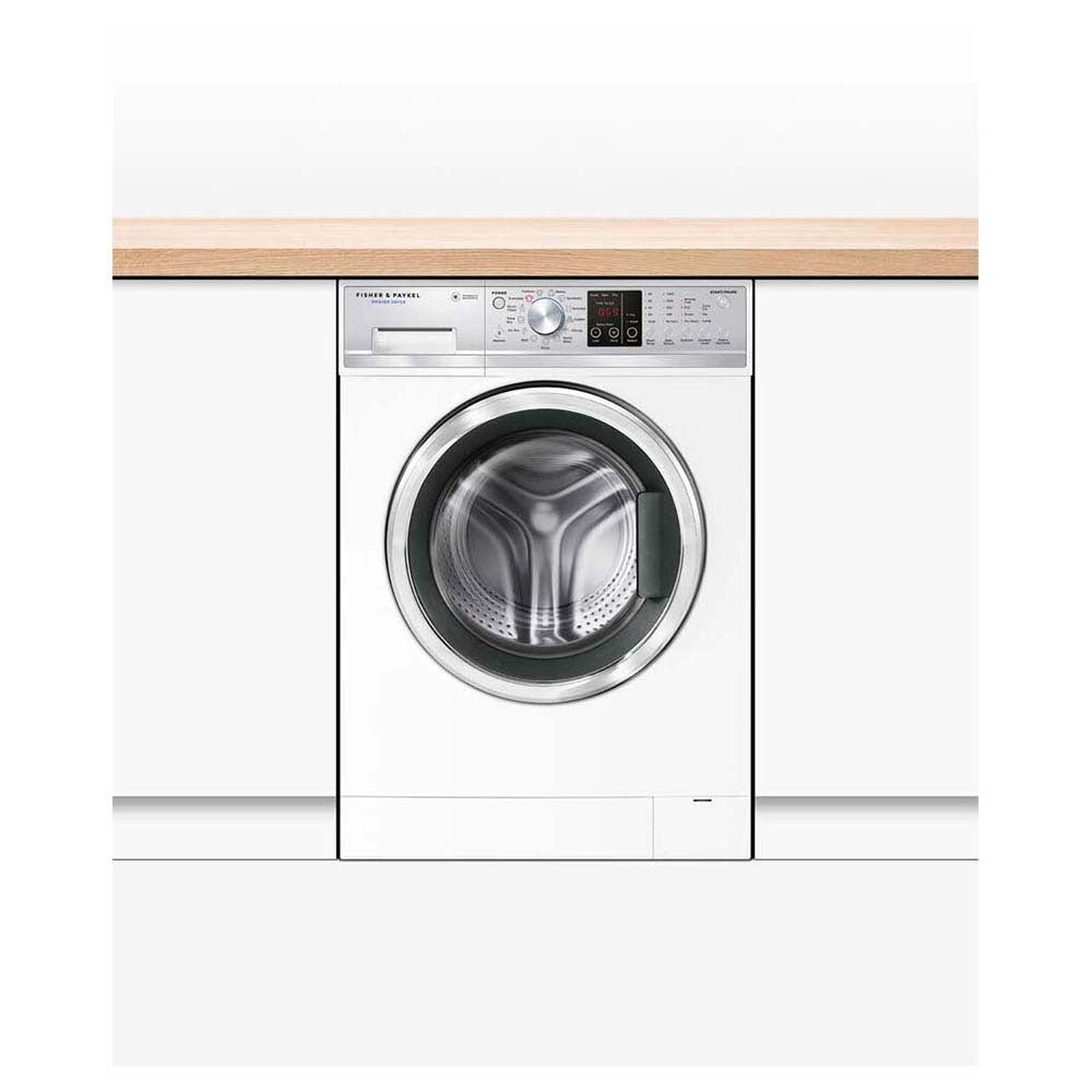 Fisher & Paykel 8.5 kg/5kg Washer Dryer Combo WD8560F1, Front view in a cabinet