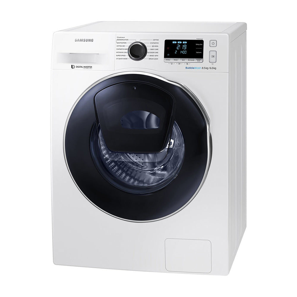 Samsung 8.5kg/6kg Washer Dryer Combo WD85K6410OW, Front left view