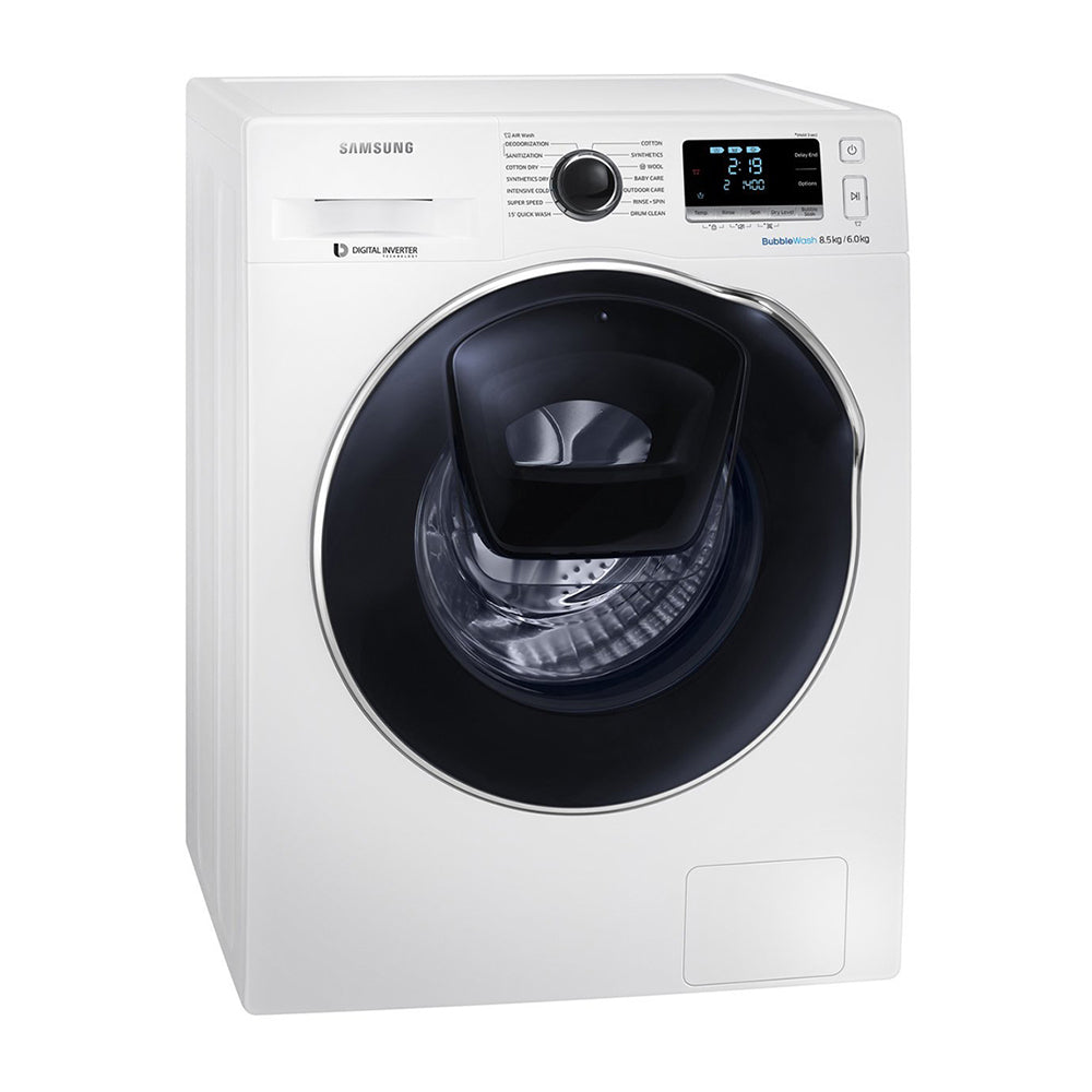 Samsung 8.5kg/6kg Washer Dryer Combo WD85K6410OW, Front right view