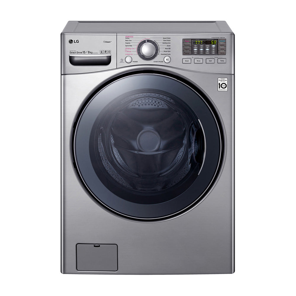 LG 15kg/8kg Front Load Washer Dryer Combo with True Steam WDC1215HSVE, Front view