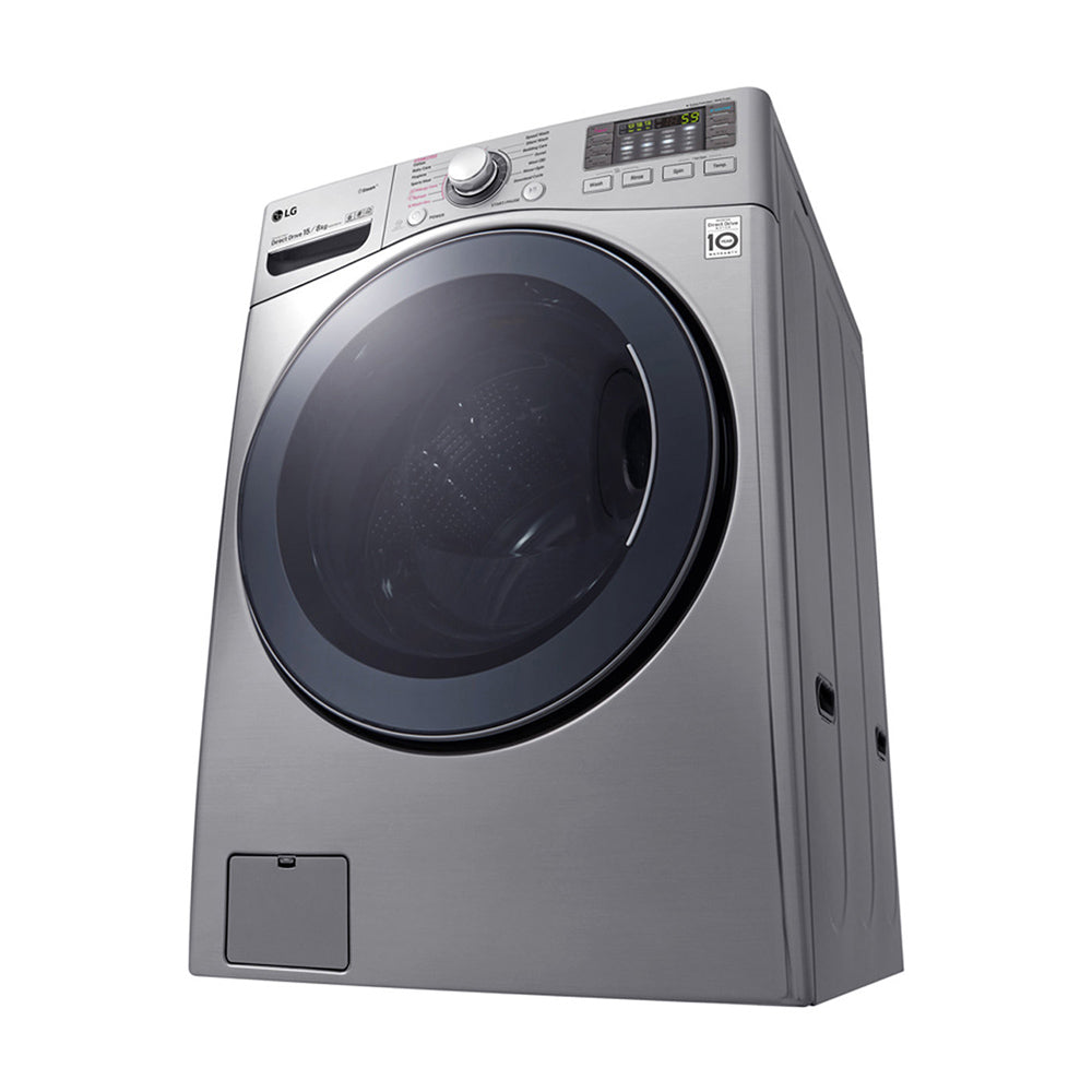 LG 15kg/8kg Front Load Washer Dryer Combo with True Steam WDC1215HSVE, Front left view