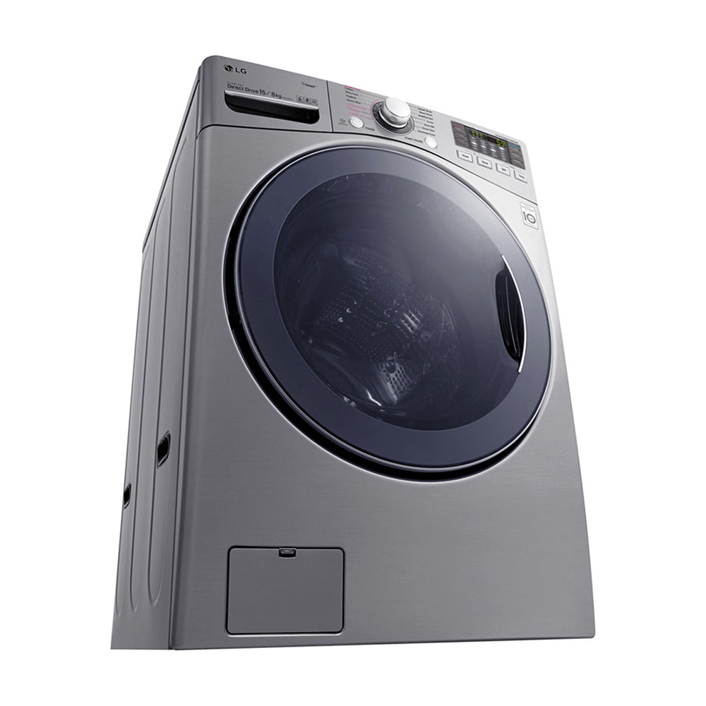 LG 15kg/8kg Front Load Washer Dryer Combo with True Steam WDC1215HSVE, Front right view