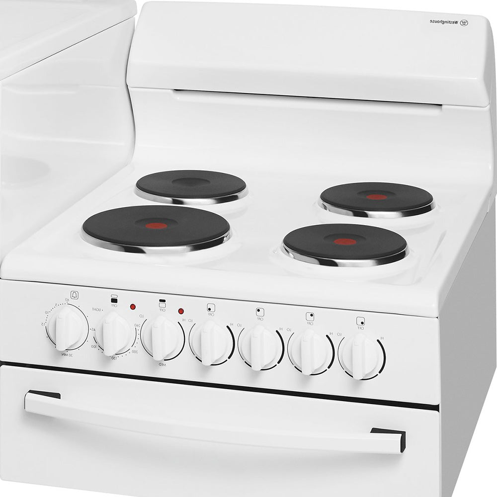 Westinghouse WDE135WAL Electrical Freestanding 80L Stove/Oven, Cooktop view