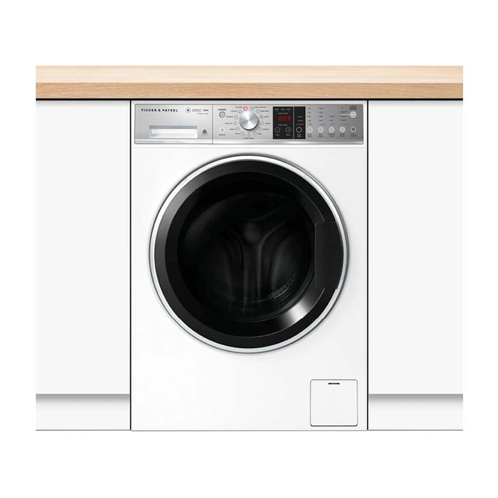 Fisher & Paykel 10kg Front Loader Washing Machine with Steam Care WH1060S1, Front view in a cabinet