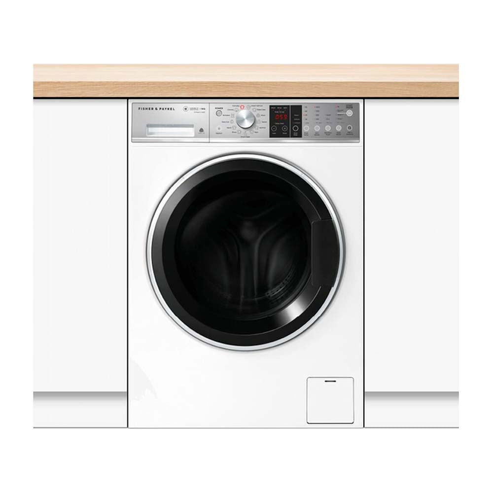 Fisher & Paykel 11kg Front Loader Washing Machine with Steam Care WH1160S1, Front view in cabinet