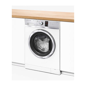 Fisher & Paykel 8kg Front Load Washing Machine WH8060J3, Front left view in a cabinet